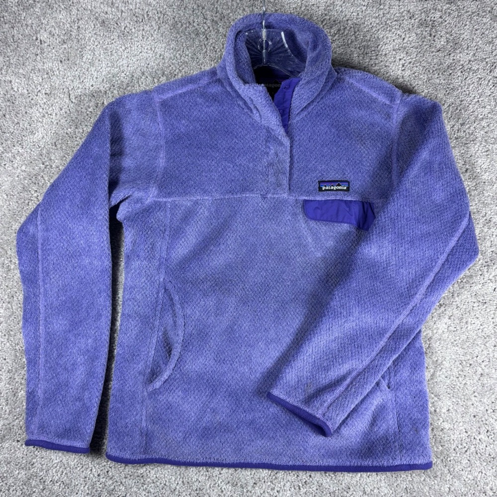Patagonia Women's Fleece Pullover Snap T Jacket Purple Sz S Polartec Thermal Pro